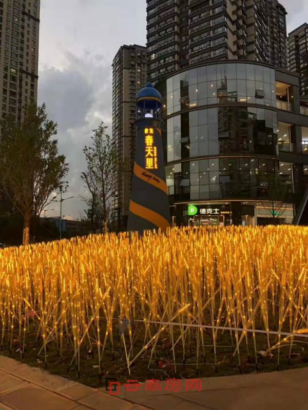 俊發春天里燈光秀布置基本完成 俊發春天里燈光秀布置基本完成