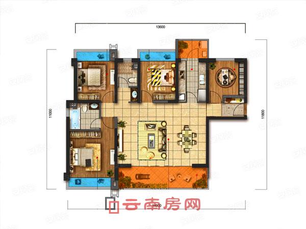 綠地巫家壩壹號二期144平米戶型圖 綠地巫家壩壹號二期144平米戶型圖