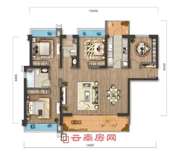 綠地巫家壩壹號144平米戶型圖 綠地巫家壩壹號144平米戶型圖