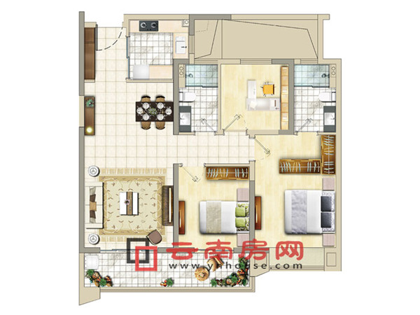 大華公園天下建面103平米戶型圖 大華公園天下建面103平米戶型圖