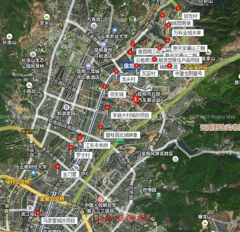 北京路沿線主要房地產項目和開發地塊分布 北京路沿線主要房地產項目和開發地塊分布