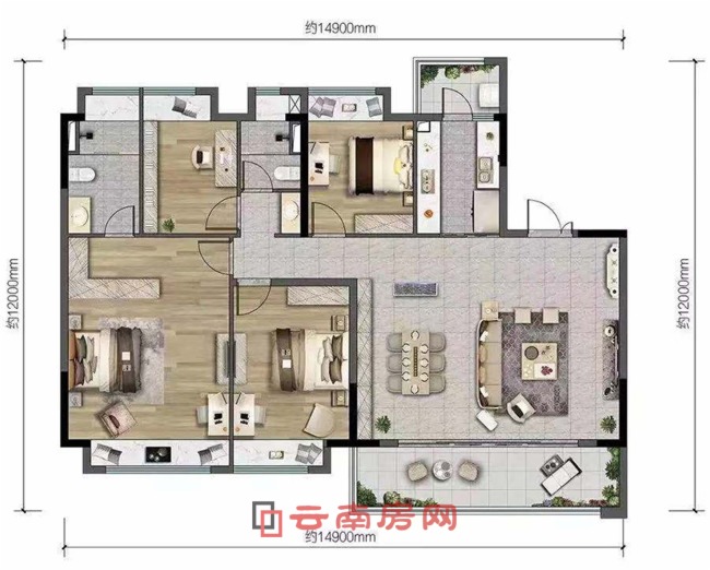 中交碧桂園映象美廬建面約152平米洋房戶型圖 中交碧桂園映象美廬建面約152平米洋房戶型圖