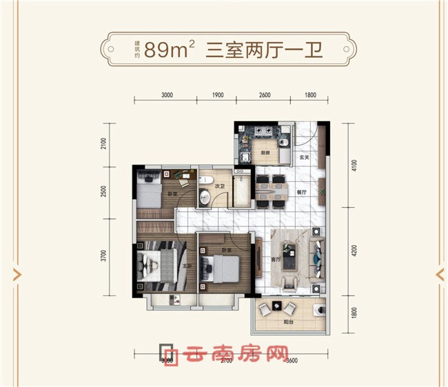 碧桂園御龍半山二期御園建面約89平米戶型圖 碧桂園御龍半山二期御園建面約89平米戶型圖