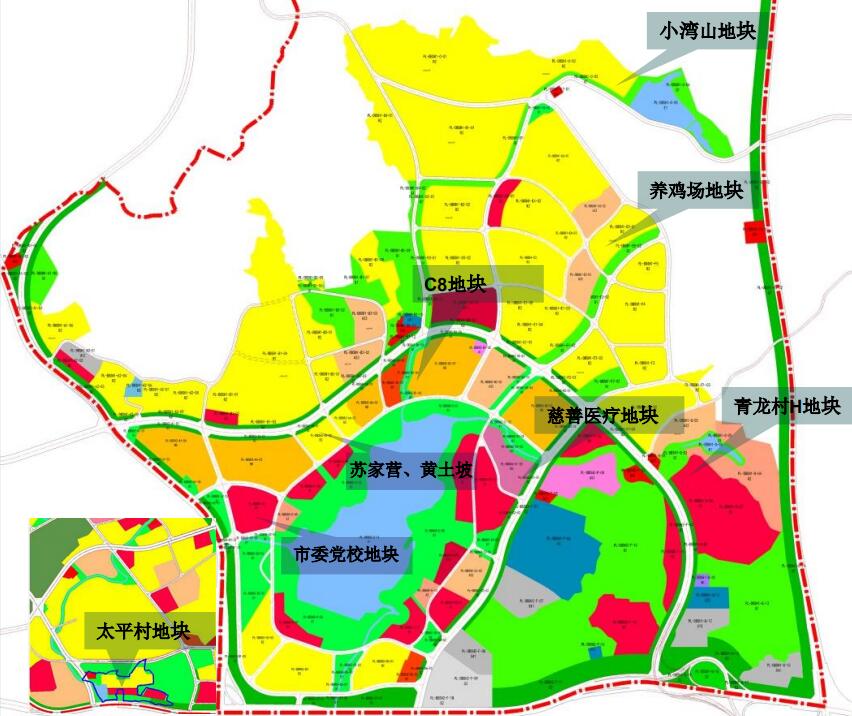 東白沙河片區推介的地塊位置圖 東白沙河片區推介的地塊位置圖