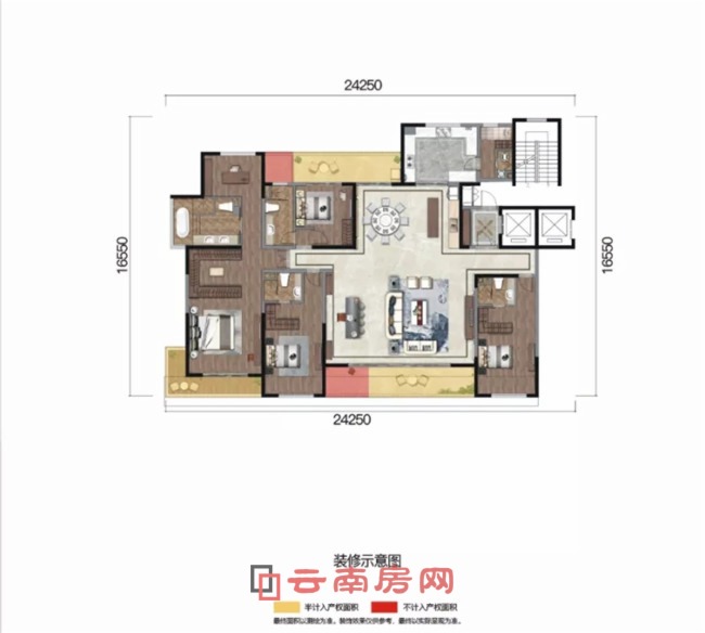 華夏四季建面約308平米的戶型圖 華夏四季建面約308平米的戶型圖