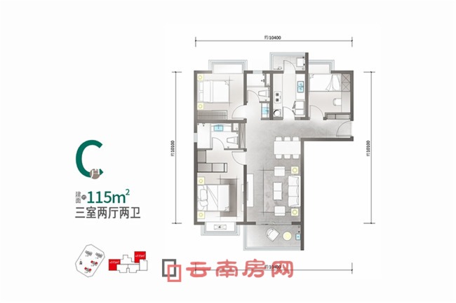 萬(wàn)科公園城市C戶型圖 萬(wàn)科公園城市C戶型圖