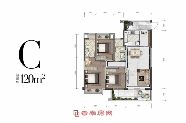 招商雍和府項目C戶型圖 招商雍和府項目C戶型圖