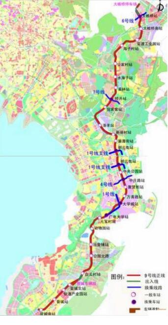 (地鐵9號線示意圖) (地鐵9號線示意圖)