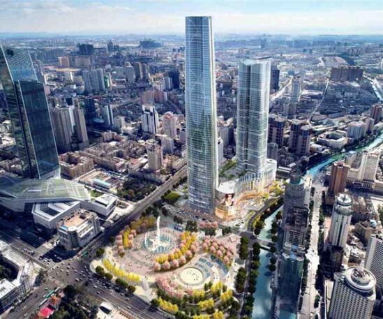 俊發·春之眼效果圖,主樓高407米,副樓約308米 俊發·春之眼效果圖,主樓高407米,副樓約308米