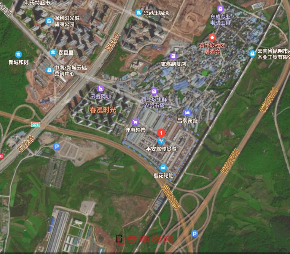 平安駕駛員城區位圖,位于黃土坡社區南側,春漫時光東側 平安駕駛員城區位圖,位于黃土坡社區南側,春漫時光東側