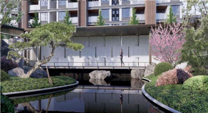 疊拼地塊中庭景觀區(qū)域效果圖 疊拼地塊中庭景觀區(qū)域效果圖