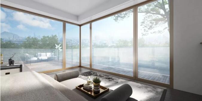 杭州東原九章賦中式合院270°落地玻璃窗示意圖 杭州東原九章賦中式合院270°落地玻璃窗示意圖