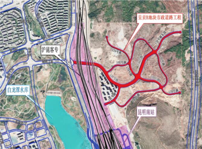 呈貢B地塊市政道路路網圖 呈貢B地塊市政道路路網圖
