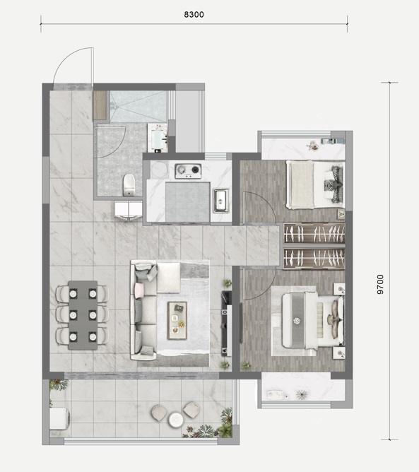 能建未來城約78平戶型示意 能建未來城約78平戶型示意