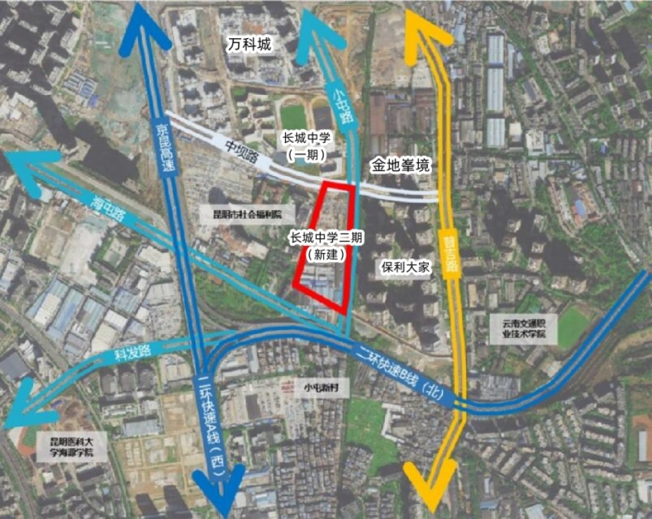 長(zhǎng)城中學(xué)二期地塊位置示意 長(zhǎng)城中學(xué)二期地塊位置示意