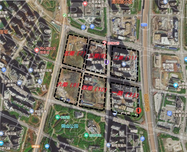 璀璨星城總共有6個地塊,原計劃分為6期開發 璀璨星城總共有6個地塊,原計劃分為6期開發