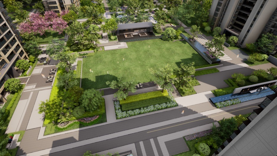 能建未來城的中庭園林景觀(效果圖) 能建未來城的中庭園林景觀(效果圖)