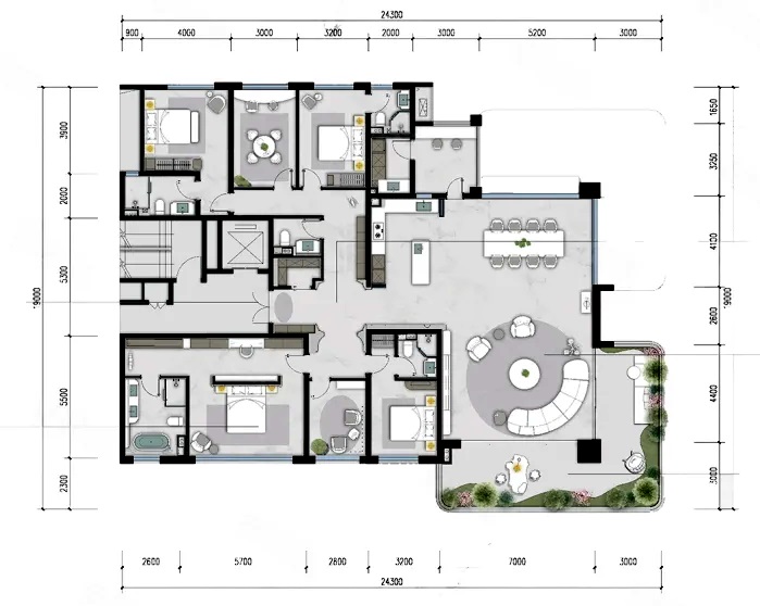 昆明最復雜的大平層來了,6房設計4間套房5個衛生間 昆明最復雜的大平層來了,6房設計4間套房5個衛生間